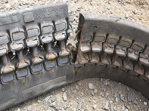 Bond failure between rubber and metal core